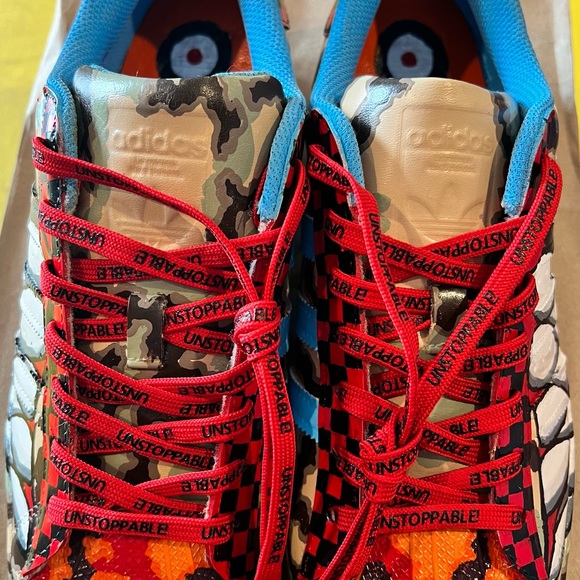 customized hand Painted Mens 9.5 Superstar from Triple White To WW2 inspired - Picture 2 of 10